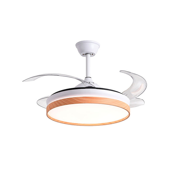 Ventilador BELAIR COSMOS MINI Blanco/Haya con Luz LED Integrada - LUZGURÚ