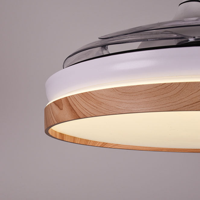 Detalles del Ventilador de Techo LED BELAIR COSMOS B-28400WO de Interlusa: 108cm, Blanco/Haya, 6480 lúmenes, 3 colores de luz, 4 aspas retráctiles, mando a distancia, motor DC.  LUZGURÚ.
