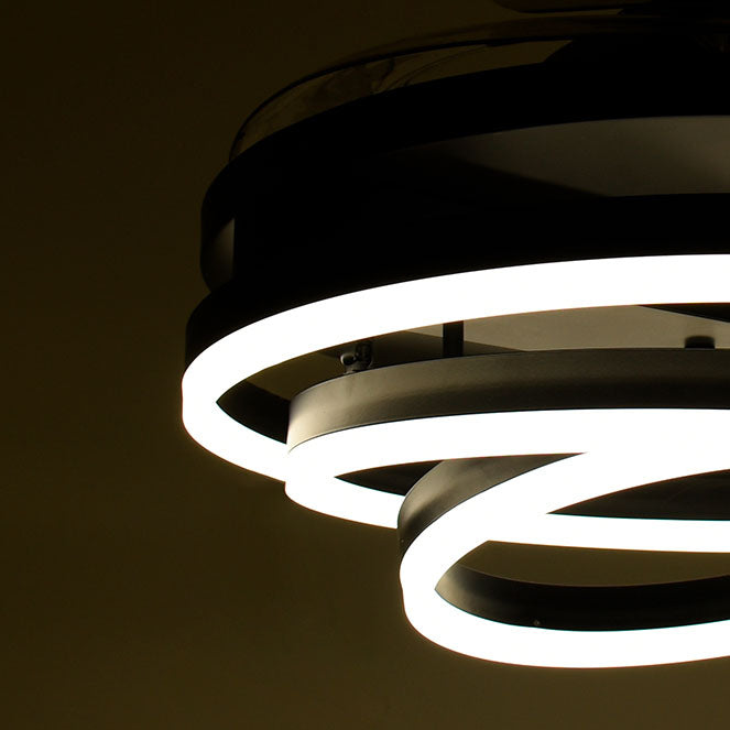 Detalles del Ventilador de Techo BELAIR SFERA B-28500BK Negro: 108cm, 4 Aspas Retráctiles, LED 72W (6480 lúmenes), 3000-4000-6000K, Mando a Distancia, Interlusa LUZGURÚ.
