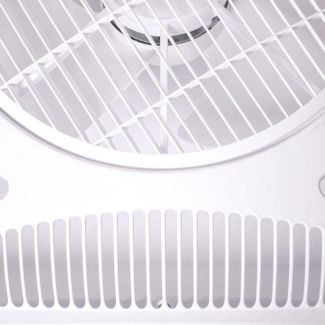 Ventilador empotrable BELAIR PANEL BPC-60 blanco de Interlusa - LuzGurú.  Detalles del ventilador de techo silencioso de 60x60cm con 3 aspas, mando a distancia y motor AC.  Colección PANEL.
