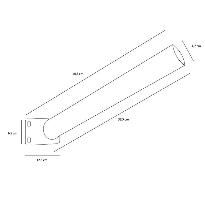 Brazo para aplique de calle con diámetro de 5cm para fácil instalación
