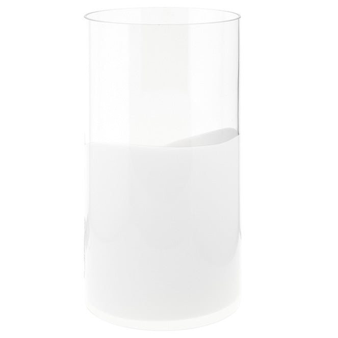 Sobremesa HERNER fabricada en vidrio color blanco transparente