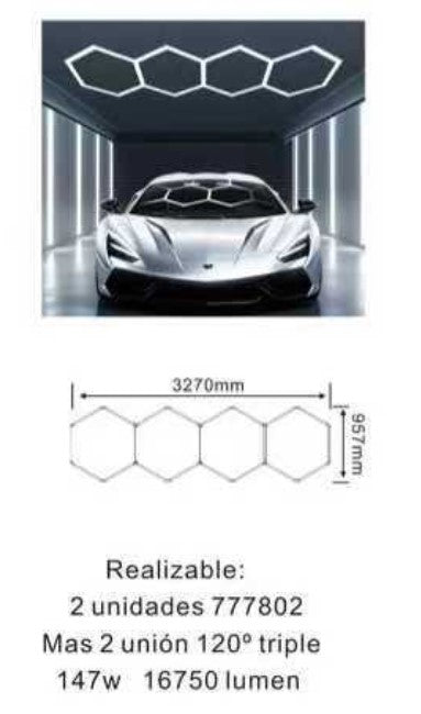 Plafón LED Modular Hexagonos Varios Tamaños Blanco MH | 777802 777803 777805