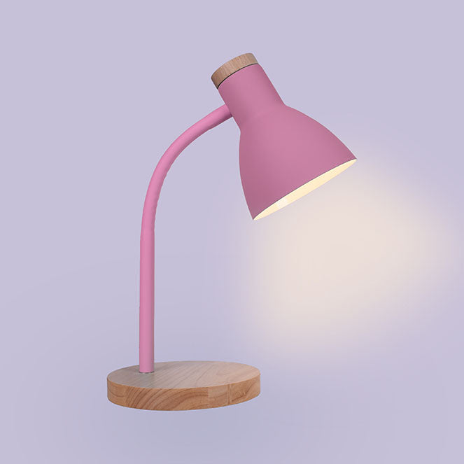 Flexo ARGOS fabricado en metal color rosa y madera natural