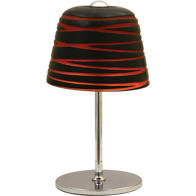 Lámpara de sobremesa LURDES LUMIT, diseño moderno en rojo, negro y cromo, referencia D60418S1