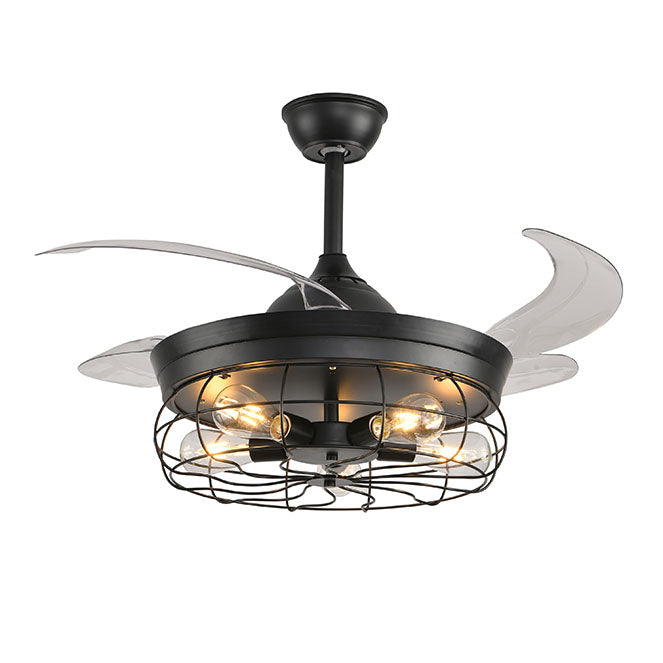 Ventilador BELAIR ANTICUARIO Negro con Luz LED - F-1011 - LUZGURÚ