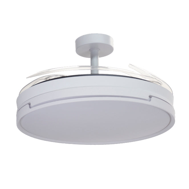 Ventilador ROBIN ECO fabricado en blanco con aspas transparentes