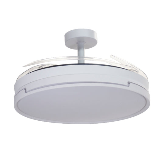 Ventilador ROBIN ECO fabricado en blanco con aspas transparentes