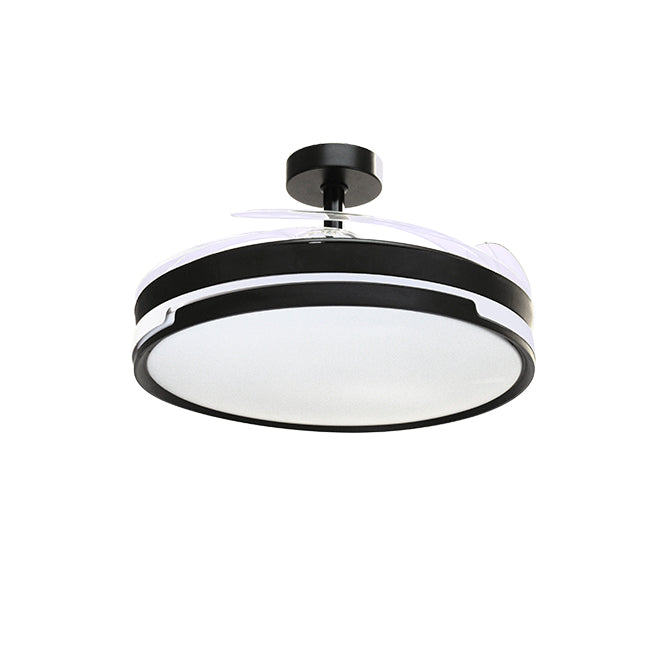 Ventilador ROBIN ECO fabricado en metal y plástico color negro con aspas transparentes