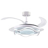 Ventilador de Techo BELAIR ANTEA Blanco con Luz LED - 4 Aspas Retráctiles - LUZGURÚ