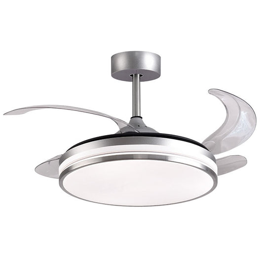 Ventilador de Techo KEPLER Plata con Aspas Retráctiles y LED 72W Interlusa - vista principal | Interlusa