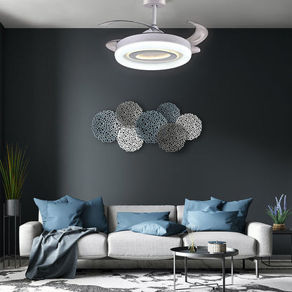 Detalles del Ventilador de Techo con Luz BELAIR TEBE F-1031 de Interlusa (Luzgurú): 108cm, Blanco, 4 Aspas Retráctiles, LED 130W (3000/4000/6000K), Motor DC silencioso, mando a distancia, modos verano/invierno.
