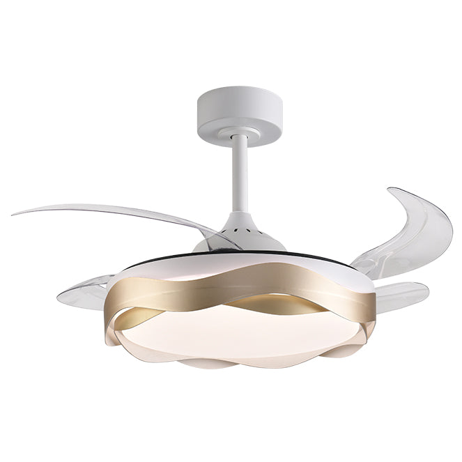 Ventilador de Techo con Luz Ondas Oro 108 cm Aspas Retráctiles Belair Interlusa - vista principal | Interlusa
