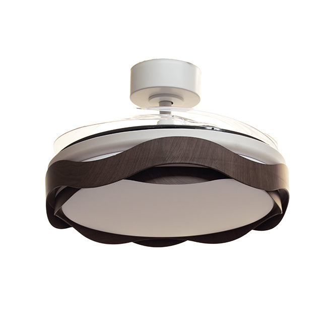 Ventilador ONDAS fabricado en Metal color Blanco/Roble