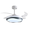 Ventilador de Techo BELAIR ALMATI Blanco/Plata con Luz LED - 4 Aspas Retráctiles - LUZGURÚ