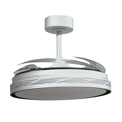 Ventilador de Techo con Luz RIGA 108 cm Aspas Retráctiles Blanco/Negro Interlusa - imagen 2 | Interlusa