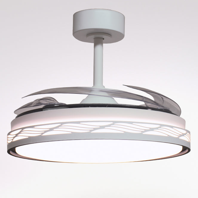 Ventilador de Techo con Luz RIGA 108 cm Aspas Retráctiles Blanco/Negro Interlusa - imagen 3 | Interlusa