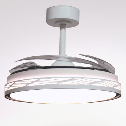 Ventilador de Techo con Luz RIGA 108 cm Aspas Retráctiles Blanco/Negro Interlusa - imagen 3 | Interlusa