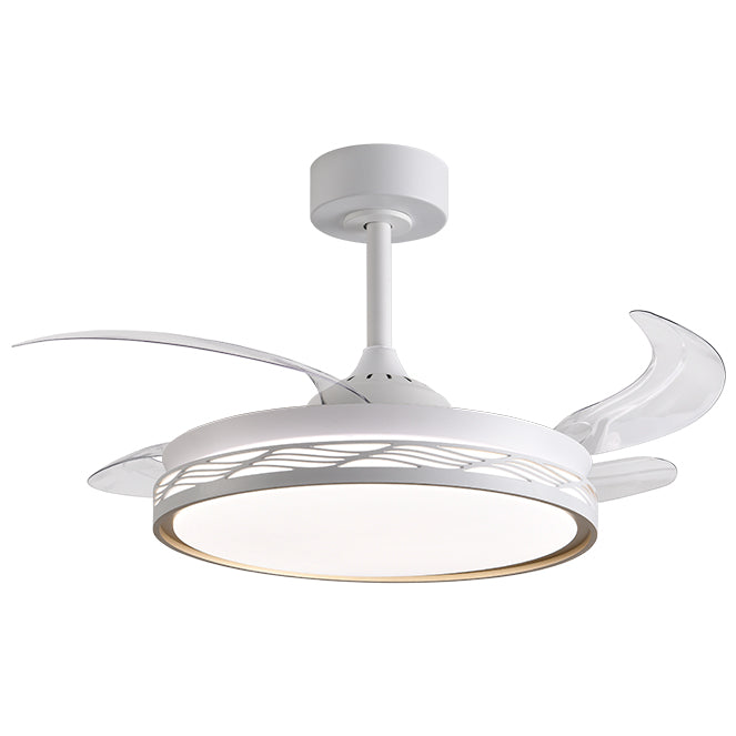 Ventilador de Techo RIGA 108 cm Aspas Retráctiles Blanco/Oro Interlusa - vista principal | Interlusa