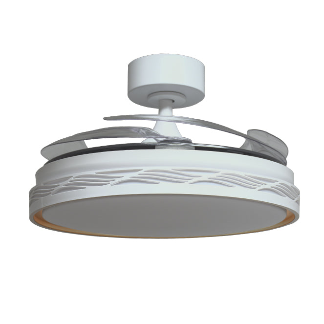 Ventilador de Techo con Luz RIGA 108 cm Aspas Retráctiles Blanco y Oro Belair - imagen 2 | Interlusa · Ref. F-1046 GL