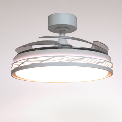 Ventilador de Techo con Luz RIGA 108 cm Aspas Retráctiles Blanco y Oro Belair - imagen 3 | Interlusa · Ref. F-1046 GL