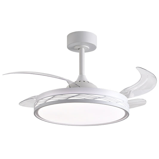 Ventilador de Techo BELAIR RIGA Blanco/Plata con Luz LED Integrada - LUZGURÚ