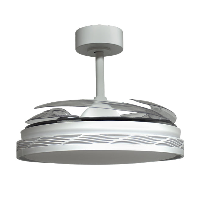 Ventilador de Techo con Luz RIGA 108 cm Aspas Retráctiles Blanco Plata Interlusa - imagen 2 | Interlusa