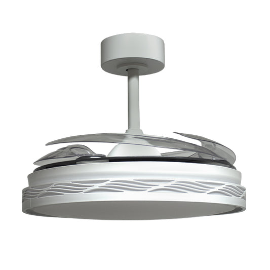 Ventilador de Techo con Luz RIGA 108 cm Aspas Retráctiles Blanco Plata Interlusa - imagen 2 | Interlusa