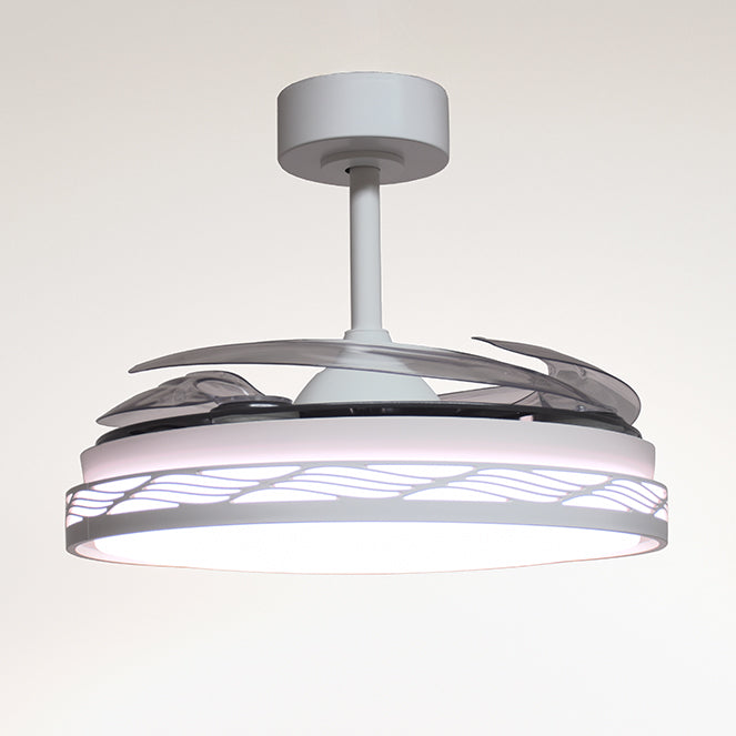 Ventilador de Techo con Luz RIGA 108 cm Aspas Retráctiles Blanco Plata Interlusa - imagen 3 | Interlusa