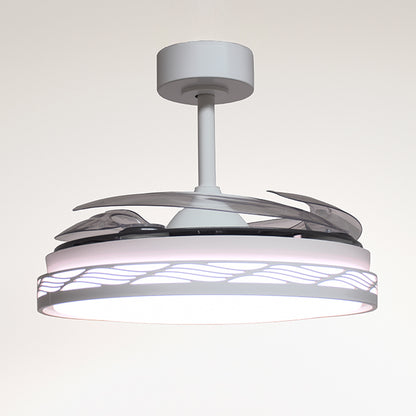 Ventilador de Techo con Luz RIGA 108 cm Aspas Retráctiles Blanco Plata Interlusa - imagen 3 | Interlusa