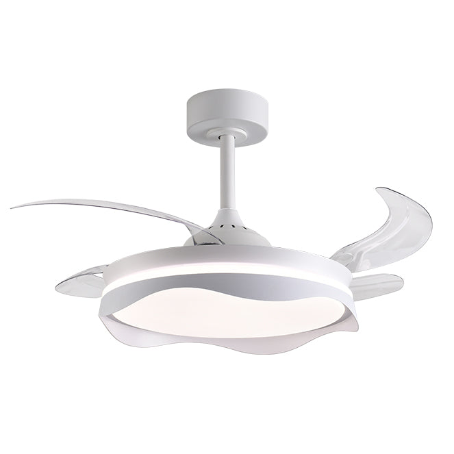 Ventilador de Techo con Luz OLAS 108 cm Aspas Retráctiles Blanco Interlusa