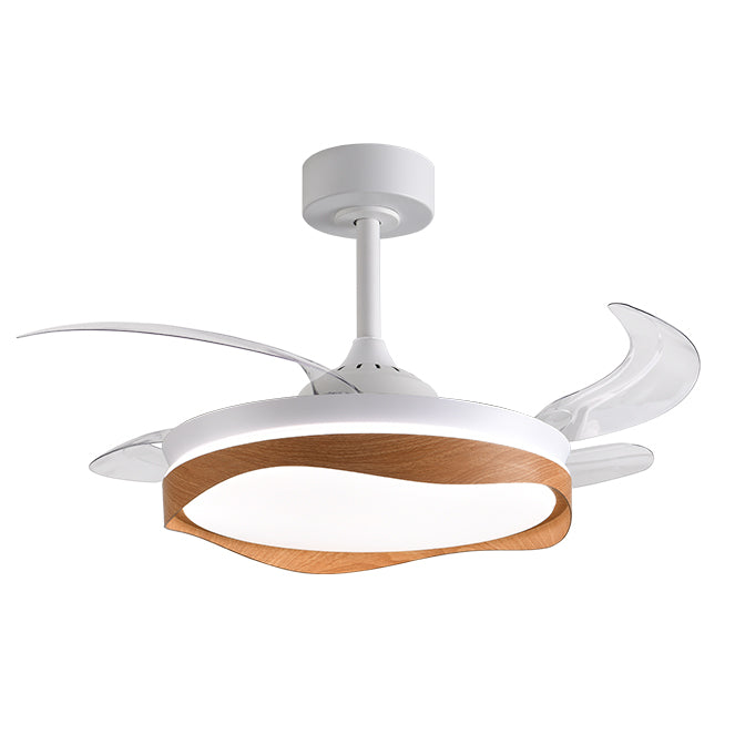 BELAIR F-1049 WO - Ventilador de Techo OLAS Blanco/Haya con Luz LED - LUZGURÚ