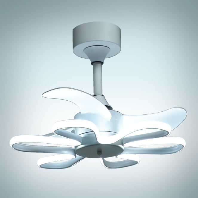 Detalles del Ventilador de Techo BELAIR ENEBRO F-1063 WH Blanco de Interlusa, 53cm, 3 Aspas, con Luz LED integrada 3000/4000/6000K, mando a distancia, modo verano/invierno y temporizador.  Luzgurú.
