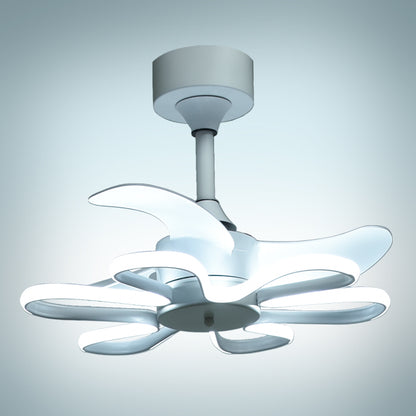 Detalles del Ventilador de Techo BELAIR ENEBRO F-1063 WH Blanco de Interlusa, 53cm, 3 Aspas, con Luz LED integrada 3000/4000/6000K, mando a distancia, modo verano/invierno y temporizador.  Luzgurú.
