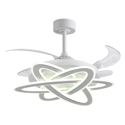 Ventilador de Techo BELAIR SATURNO Blanco - 4 Aspas Retráctiles - Luz LED 200W - LUZGURÚ