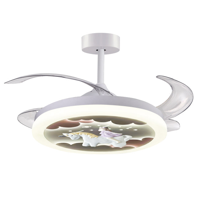 Unicornio Ventilador Infantil BELAIR con Luz LED y Aspas Retráctiles F-1076