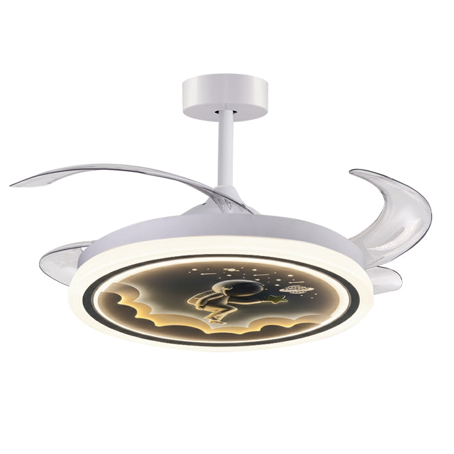 Ventilador de techo infantil HOUSTON BELAIR F-1077 con luz LED y aspas retráctiles