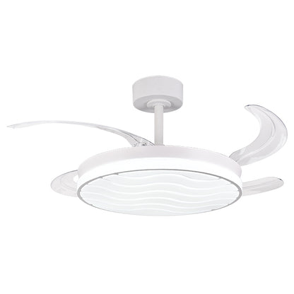 Ventilador LUXOR fabricado en metal blanco y acrílico transparente