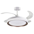 Ventilador de Techo BELAIR KIGALI Blanco/Marrón - 4 Aspas Retráctiles - LUZGURÚ