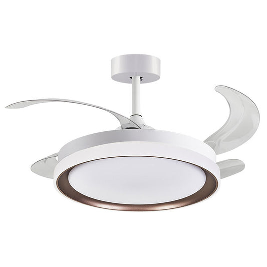 Ventilador de Techo con Luz KIGALI 108 cm Aspas Retráctiles Blanco/Marrón Belair - vista principal | Interlusa