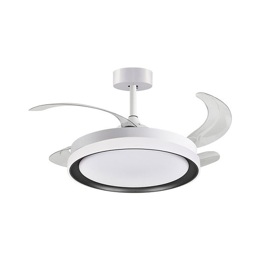 Ventilador BELAIR KIGALI MINI Blanco/Negro con Luz LED - LUZGURÚ