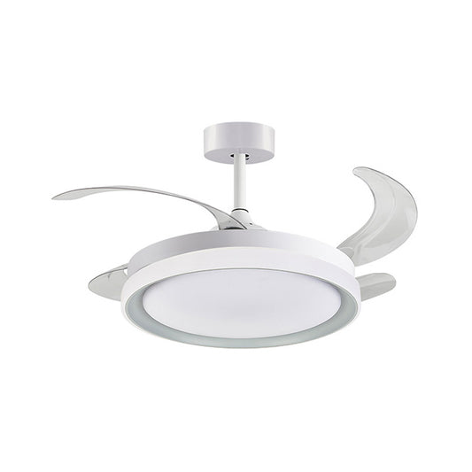 Ventilador de Techo BELAIR KIGALI MINI Blanco/Plata con Luz LED - LUZGURÚ