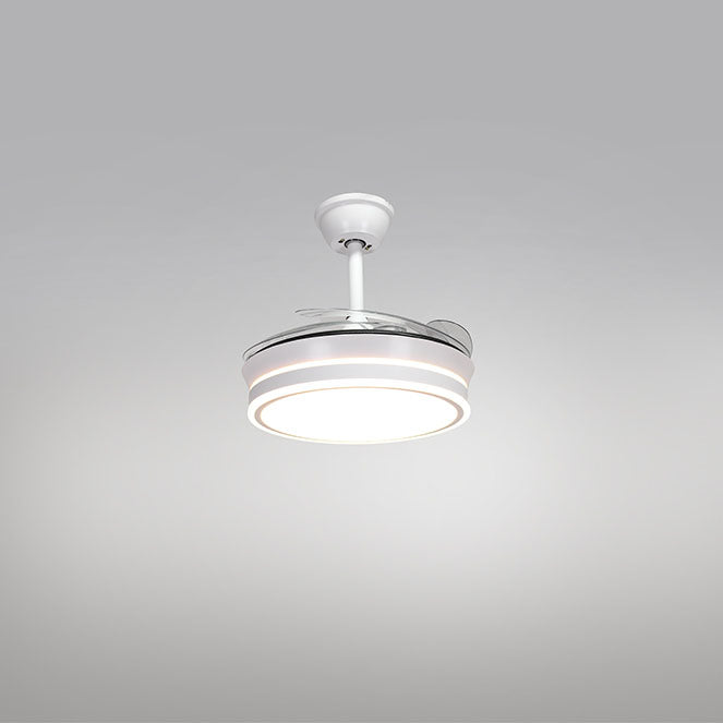 Detalles del Ventilador de Techo LED Belair Asgard Mini (F1005-40) Blanco de Interlusa: 91cm, 4 Aspas Retráctiles, Luz Ajustable 3000-6000K, 48W, Mando a Distancia.  Luzgurú.
