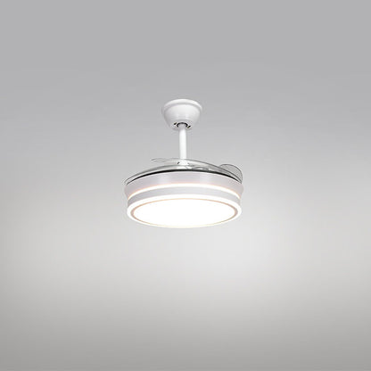 Detalles del Ventilador de Techo LED Belair Asgard Mini (F1005-40) Blanco de Interlusa: 91cm, 4 Aspas Retráctiles, Luz Ajustable 3000-6000K, 48W, Mando a Distancia.  Luzgurú.
