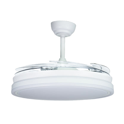 Ventilador BELAIR Asgard XL fabricado en metal blanco con aspas de acrílico.