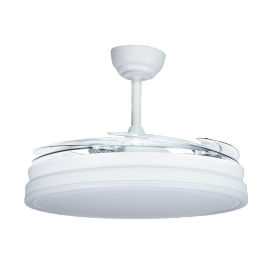 Ventilador BELAIR Asgard XL fabricado en metal blanco con aspas de acrílico.