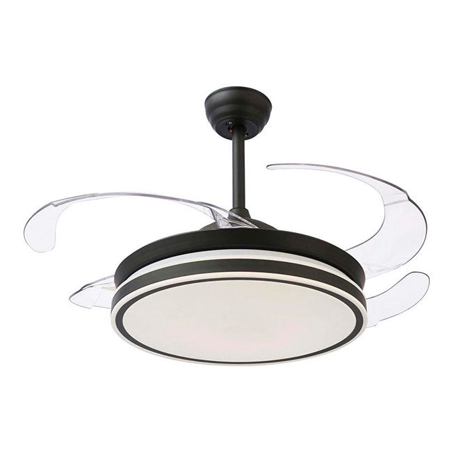 Ventilador DC NEW ASGARD MAXI , 4 aspas retráctiles, 72W LED 3000|4000|6000K, Al.35xD.120/50cm