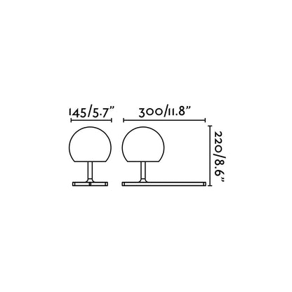 Medidas de la lámpara sobremesa NIKO GLASS blanca de FARO modelo 01007A, diseño nórdico en aluminio y madera con carga inalámbrica para interior, hogar u oficina - Colección 0105
