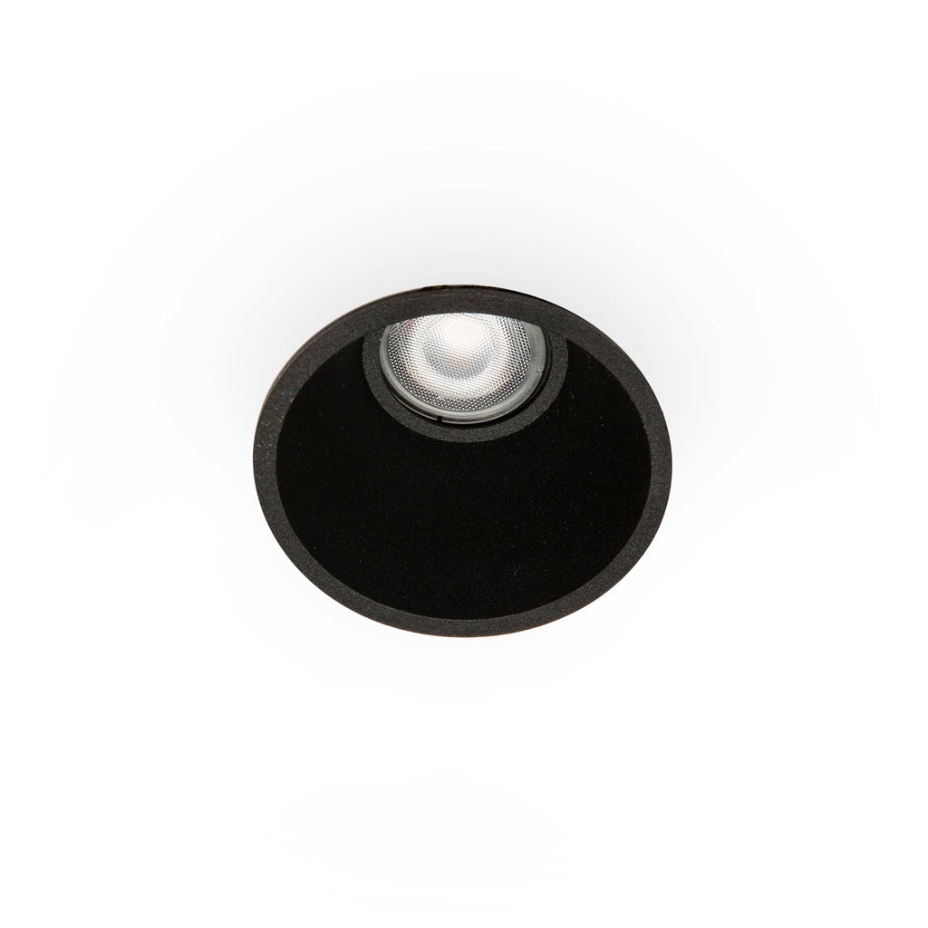 Luz empotrable FRESH negro GU10 faro modelo 02100502, luminaria empotrable de aluminio para interiores, hospitality y comercial en techos
