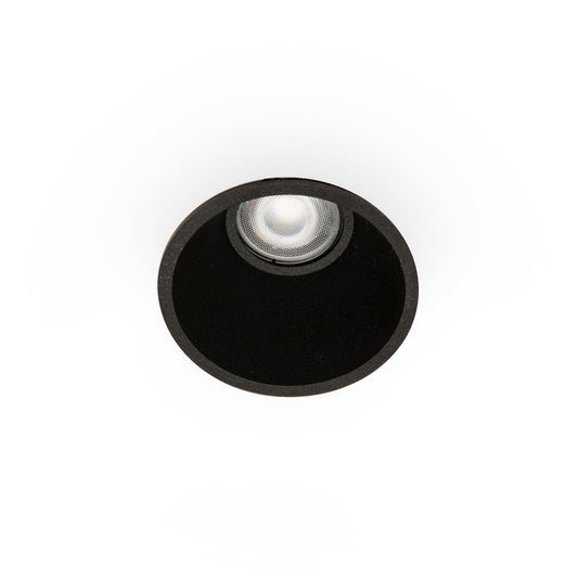 Luz empotrable FRESH negro GU10 faro modelo 02100502, luminaria empotrable de aluminio para interiores, hospitality y comercial en techos
